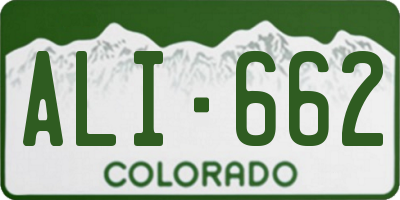 CO license plate ALI662
