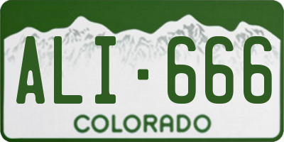 CO license plate ALI666