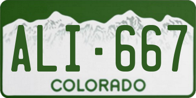 CO license plate ALI667