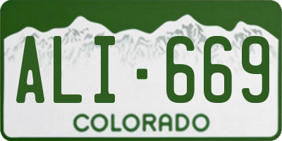 CO license plate ALI669