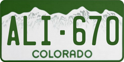 CO license plate ALI670