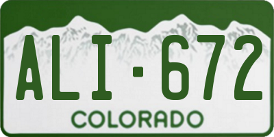 CO license plate ALI672