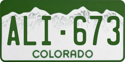 CO license plate ALI673