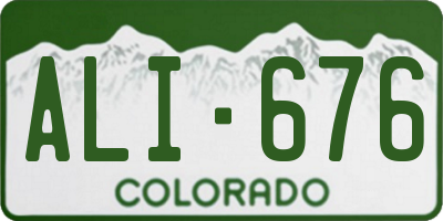 CO license plate ALI676