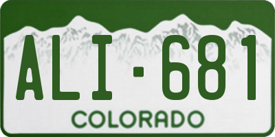CO license plate ALI681