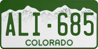 CO license plate ALI685