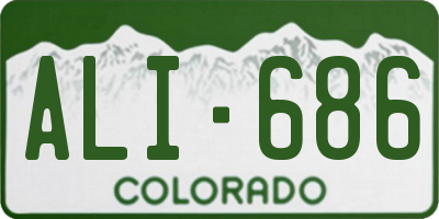 CO license plate ALI686