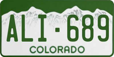 CO license plate ALI689