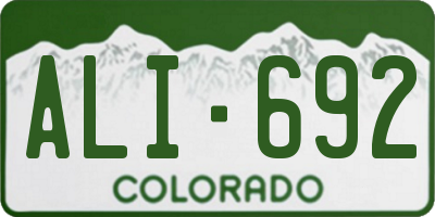 CO license plate ALI692