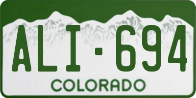 CO license plate ALI694