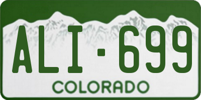 CO license plate ALI699