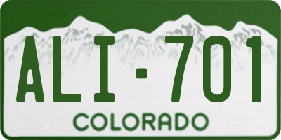 CO license plate ALI701