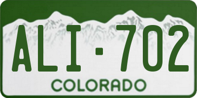 CO license plate ALI702