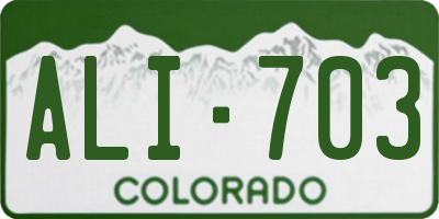 CO license plate ALI703