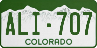 CO license plate ALI707