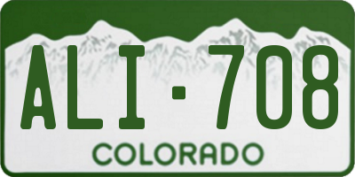 CO license plate ALI708