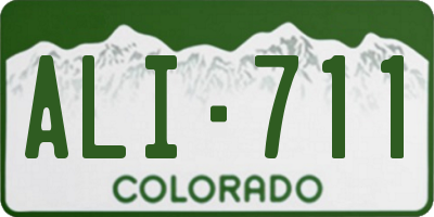 CO license plate ALI711