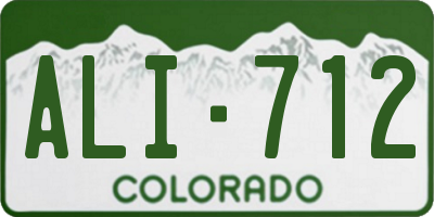 CO license plate ALI712