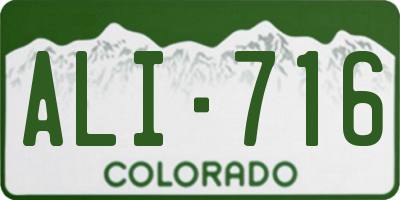 CO license plate ALI716