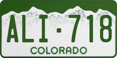 CO license plate ALI718