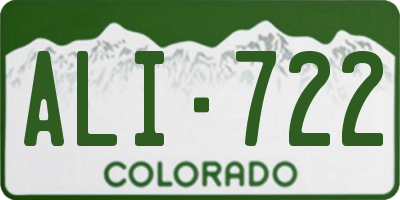 CO license plate ALI722