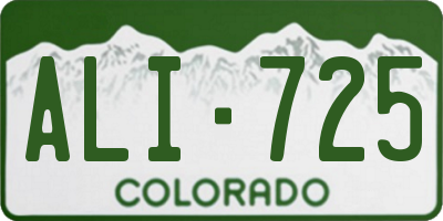 CO license plate ALI725