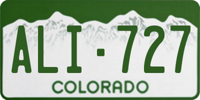 CO license plate ALI727