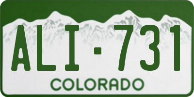 CO license plate ALI731