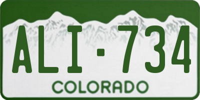 CO license plate ALI734