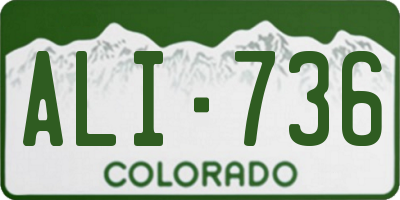 CO license plate ALI736