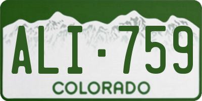 CO license plate ALI759