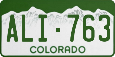 CO license plate ALI763