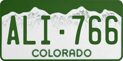 CO license plate ALI766
