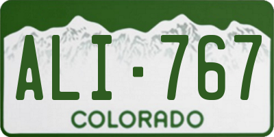 CO license plate ALI767