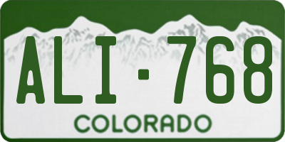 CO license plate ALI768