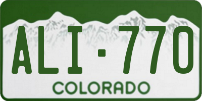 CO license plate ALI770