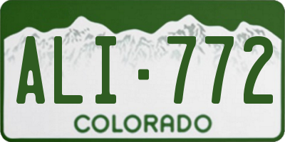 CO license plate ALI772