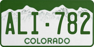 CO license plate ALI782