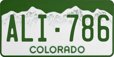 CO license plate ALI786
