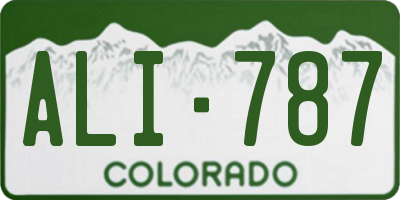 CO license plate ALI787