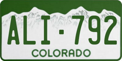 CO license plate ALI792