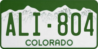 CO license plate ALI804