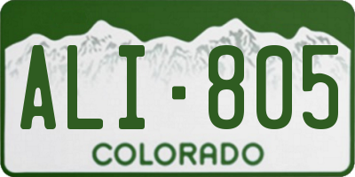CO license plate ALI805