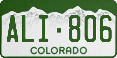 CO license plate ALI806