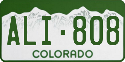 CO license plate ALI808