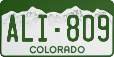 CO license plate ALI809