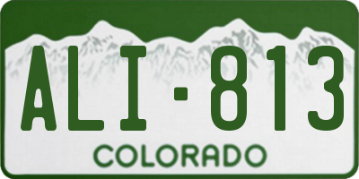CO license plate ALI813