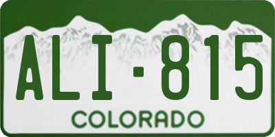 CO license plate ALI815