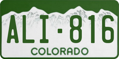 CO license plate ALI816