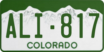 CO license plate ALI817